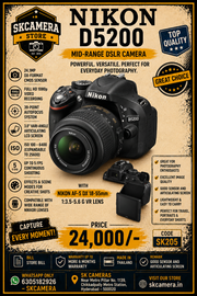 Nikon D5200 with 18-55mm f/3.5-5.6G VR Lens | 24.1MP DSLR Camera Kit for Photography, HD Video Recording & Everyday Shooting | SK205