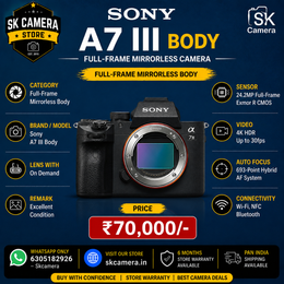 Sony A7 III Mirrorless Body | Full-Frame Powerhouse at an Amazing Value SK474