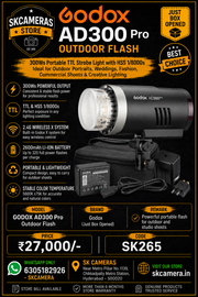 GODOX AD300 Pro Outdoor Flash | 300Ws Portable TTL Strobe Light with HSS 1/8000s | Ideal for Outdoor Portraits, Weddings, Fashion, Commercial Shoots & Creative Lighting | SK265
