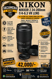 a) Nikon NIKKOR Z 24-200mm f/4-6.3 VR Lens | All-in-One Full-Frame Zoom Lens for Nikon Z Mirrorless Cameras | Travel, Wildlife, Portrait & Everyday Photography Lens | SK183