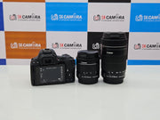 a) Canon EOS 200D Mark II with 18-55mm + 55-250mm Lenses | Dual Lens Kit | 24.1MP DSLR | 4K Video