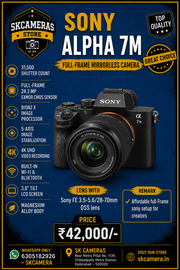 Sony A7M with FE 28-70mm f/3.5-5.6 OSS Lens | Full-Frame Mirrorless Camera Kit for Photography, Travel, Portraits & Cinematic Video | SK223