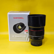 a) Samyang AF 85mm f/1.4 RF Lens for Canon RF Mount | Full-Frame Portrait Prime Lens