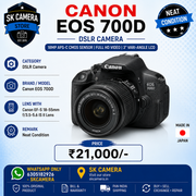 Canon EOS 700D DSLR Camera with Canon EF-S 18-55mm f/3.5-5.6 IS II Lens | 18MP APS-C | Full HD Video | Touchscreen LCD SK368