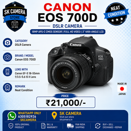Canon EOS 700D DSLR Camera with Canon EF-S 18-55mm f/3.5-5.6 IS II Lens | 18MP APS-C | Full HD Video | Touchscreen LCD SK368