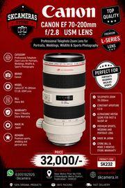 Canon EF 70-200mm f/2.8L USM Lens | Professional Telephoto Zoom Lens for Portraits, Weddings, Wildlife & Sports Photography | SK232