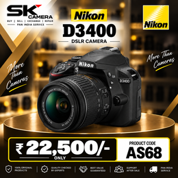 Pre-owned Nikon D3400 + 18-55mm G VR lens AS68