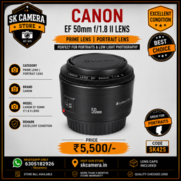 Canon EF 50mm f/1.8 II Prime Lens | Portrait Lens | Excellent Condition | SK425