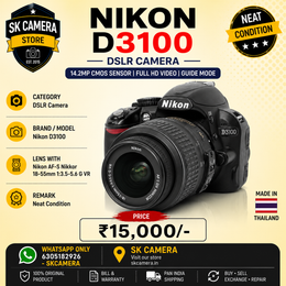 Nikon D3100 DSLR Camera with AF-S NIKKOR 18-55mm f/3.5-5.6G VR Lens | 14.2MP Entry-Level DSLR | Used – SK384