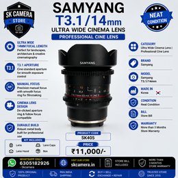 Samyang T3.1/14mm Ultra Wide Cinema Lens | Professional Cine Lens | SK405