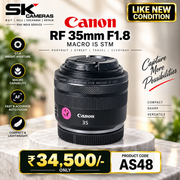 Pre-owned Canon RF 35mm F1.8 Macro IS STM lens AS48