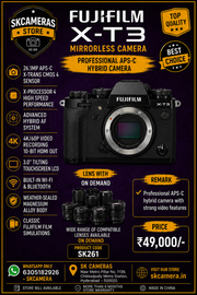 Fujifilm X-T3 Mirrorless Camera Body | 26.1MP APS-C Professional Camera | 4K 60fps Video | SK261