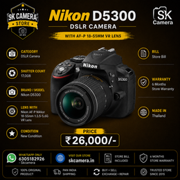 Nikon D5300 DSLR Camera with AF-P NIKKOR 18-55mm f/3.5-5.6G VR Lens | Used | SK396