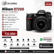 Nikon D7200 DSLR Camera with Nikon AF-S DX NIKKOR 18-55mm f/3.5-5.6G VR Lens | Used Camera for Sale | SK388