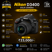 Nikon D3400 DSLR Camera with AF-P 18-55mm VR Lens | Neat Condition | SK387 |