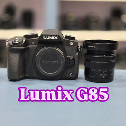 c) Panasonic Lumix G85 with 14-42mm Lens – 16MP 4K Mirrorless Camera | Weather-Sealed | 5-Axis Stabilization
