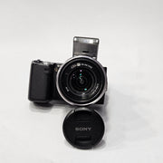 b) Sony NEX-5 with 18-55mm OSS Lens | Compact Mirrorless Camera Kit | SK503