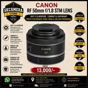 Canon RF 50mm f/1.8 STM Lens – Nifty Fifty Prime | Fast f/1.8 Aperture | Compact & Lightweight | Perfect for Portraits, Street, Travel & Low-Light Photography SK347