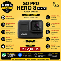 GoPro HERO8 Black Action Camera | HyperSmooth 2.0 | 4K60 | Waterproof | SK456