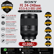 Sony FE 24-240mm f/3.5-6.3 OSS Lens | 10× Full-Frame All-in-One Zoom | Travel & Wildlife Lens | SK466