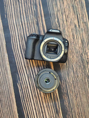 a) Canon EOS 200D DSLR Camera with 18-55mm STM Lens | 24.2MP APS-C | Dual Pixel AF | Full HD Video | WiFi & Bluetooth | Lightweight DSLR