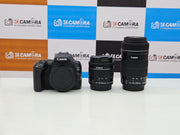a) Canon EOS 200D Mark II with 18-55mm + 55-250mm Lenses | Dual Lens Kit | 24.1MP DSLR | 4K Video