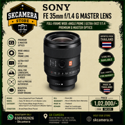 Sony FE 35mm f/1.4 G Master Lens | Full-Frame Wide-Angle Prime | Ultra-Fast f/1.4 | Premium G Master Optics | SK325