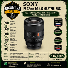Sony FE 35mm f/1.4 G Master Lens | Full-Frame Wide-Angle Prime | Ultra-Fast f/1.4 | Premium G Master Optics | SK325