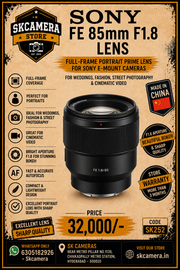 Sony FE 85mm F1.8 Lens | Full-Frame Portrait Prime Lens for Sony E-Mount Cameras, Weddings, Fashion, Street Photography & Cinematic Video | SK252
