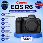 Pre-owned Canon EOS R6 Full-Frame Mirrorless Camera Body (A Grade)