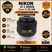 Nikon AF-S DX NIKKOR 35mm f/1.8G Lens | Fast Standard Prime Lens | f/1.8 Autofocus | Nikon F-Mount | Excellent Condition SK434