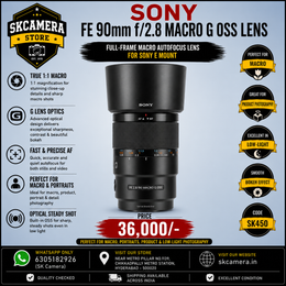 Sony FE 90mm f/2.8 Macro G OSS Full-Frame Macro Autofocus Lens for Sony E Mount | SK450
