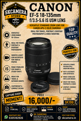 a) Canon EF-S 18-135mm f/3.5-5.6 IS USM Lens | Versatile Standard Zoom Lens for Canon APS-C DSLR Cameras | Ideal for Travel, Portrait, Everyday Photography & Video Shooting | SK198