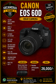 Canon EOS 60D with EF-S 18-135mm f/3.5-5.6 IS Lens | Versatile DSLR Camera Kit for Photography, Travel, Wildlife & Video Creation | SK224