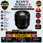 Sony FE 85mm f/1.8 Prime Portrait Lens for Sony E-Mount Full-Frame Mirrorless Cameras | SK411
