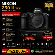 Nikon Z50 II Body | 20.9MP APS-C Mirrorless | EXPEED 7 | 4K 60p Video | AI Subject Detection AF | Vari-Angle Touchscreen SK343