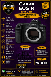 Canon EOS R Body Only | 30.3MP Full-Frame Mirrorless Camera for Professional Photography, 4K Video, Weddings, Portraits & Content Creation | SK251
