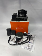Sony ZV-E10 Mirrorless Camera with Sony E PZ 16-50mm f/3.5-5.6 OSS Lens | 24.2MP APS-C | 4K Video | Flip Touchscreen | Vlogging Camera SK370