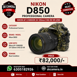 Nikon D850 + Nikon AF-S NIKKOR 24-120mm f/4G ED VR Lens | 45.7MP Full-Frame FX DSLR Camera | Professional Photography & 4K Video SK378