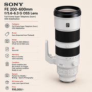 Sony FE 200-600mm f/5.6-6.3 G OSS Lens | Full-Frame Super Telephoto Zoom | OSS Stabilization | Wildlife • Birding • Sports Photography
