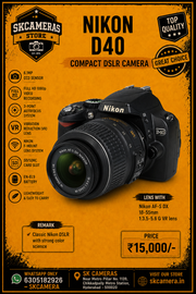 Nikon D40 with 18-55mm f/3.5-5.6G VR Lens | 6.1MP Beginner DSLR Camera for Photography, Travel & Daily Use | SK208