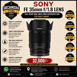 Sony FE 35mm f/1.8 Full-Frame Wide-Angle Prime Autofocus Lens for Sony E Mount | SK449