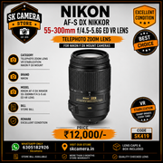 Nikon AF-S DX NIKKOR 55-300mm f/4.5-5.6G ED VR Telephoto Zoom Lens | VR Stabilization | Nikon F DX Mount | SK419