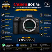 Canon EOS R6 Full-Frame Mirrorless Camera Body | 20.1MP CMOS | 4K 60fps | In-Body Image Stabilization (IBIS) | SK402
