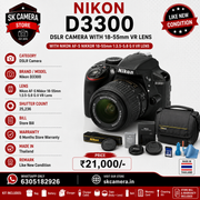 Nikon D3300 DSLR Camera with AF-S DX NIKKOR 18-55mm f/3.5-5.6G II VR Lens | 24.2MP | Full HD | VR Lens | SK385