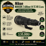 Nikon NIKKOR Z 600mm f/4 TC VR S Lens | Professional Super-Telephoto Prime | Built-in 1.4× Teleconverter | Nikon F Mount